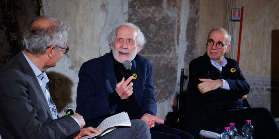 Isgrò e Tornatore si ritrovano a Palermo dopo quasi cinquant’anni: «L’arte deve essere strumento di pace». Le foto
