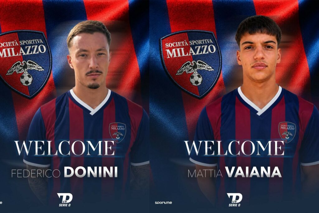 Il Milazzo ingaggia il portiere Federico Donini e l’attaccante Mattia Vaiana