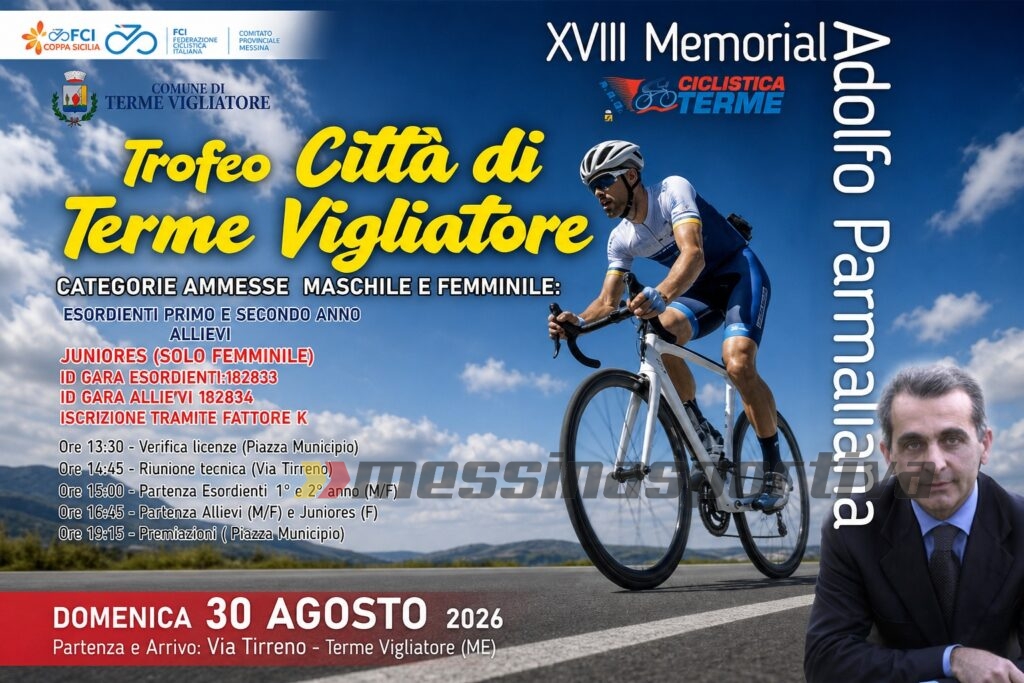 Ciclismo: domenica a Terme Vigliatore sulla Sp 90 il Memorial Adolfo Parmaliana