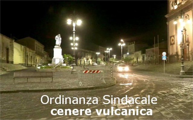 Ordinanza contingibile ed urgente per cenere vulcanica