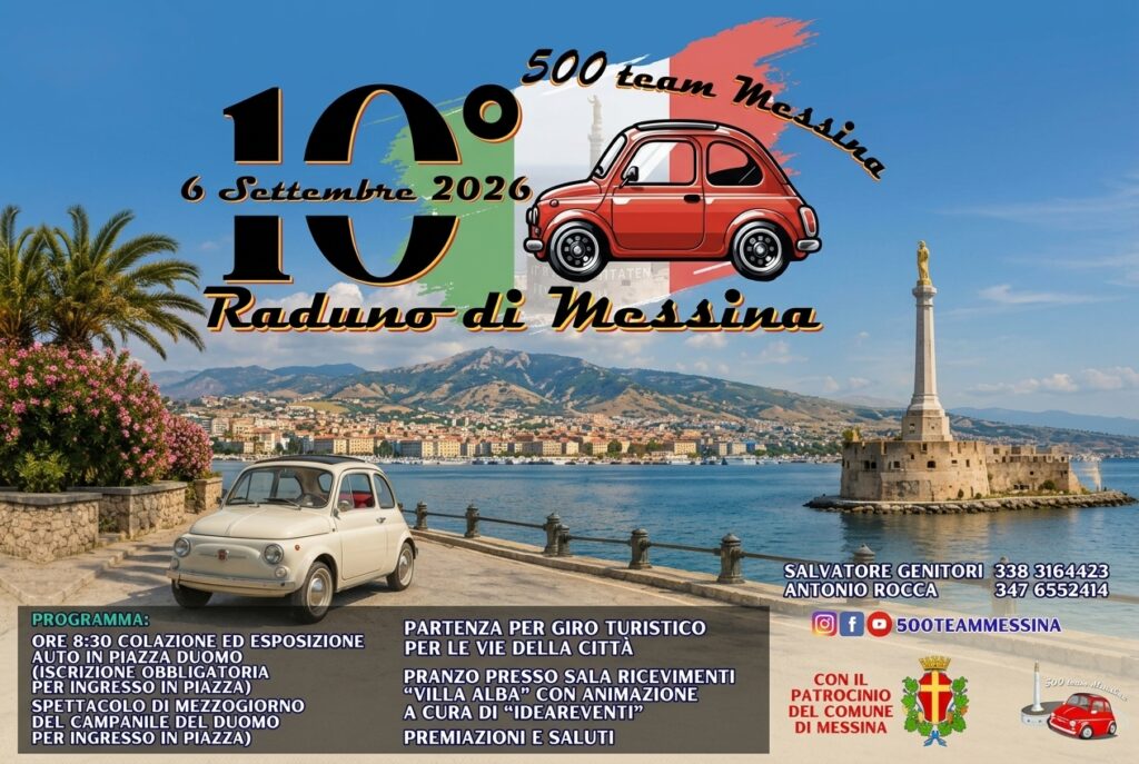 Domenica a Piazza Duomo il raduno delle Fiat 500 organizzato dal “Team Messina”