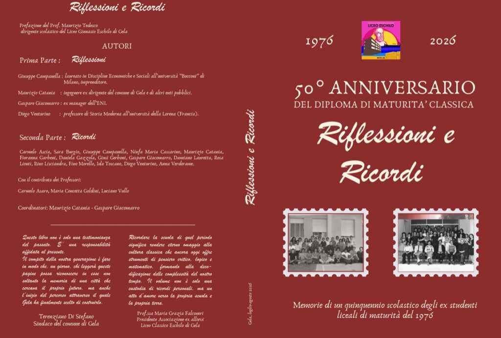 Gela celebra i cinquant’anni del Liceo Classico: il libro dei ricordi della classe del 1976