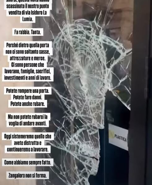 Palermo, furto da Zangaloro in via La Lumia: vetrina sfondata nella notte. «Non ci fermeremo»